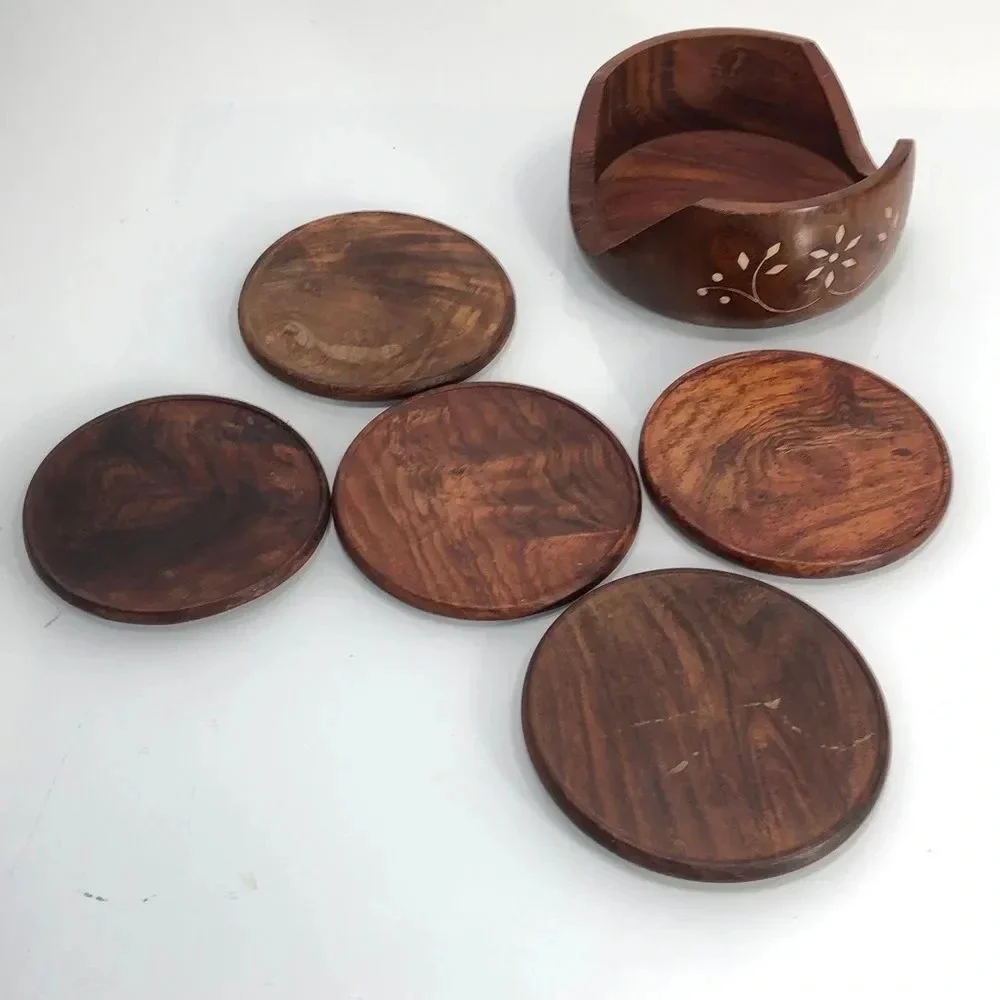 Handmade Set‎ of 5 Wooden Coasters